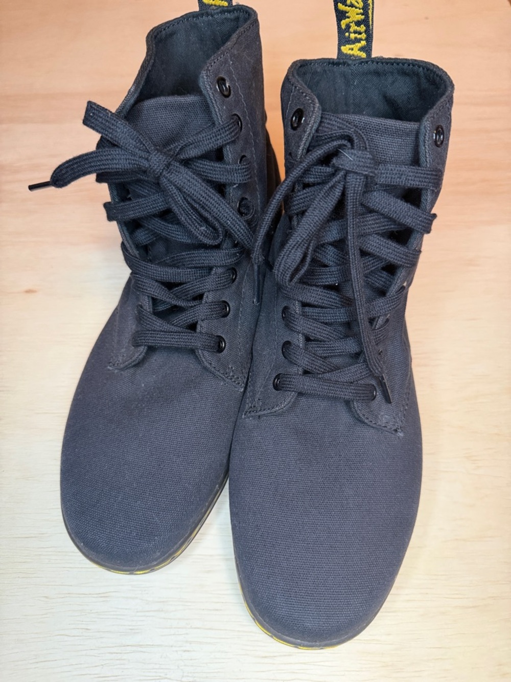 Dr. Martens Alfie Black Canvas Lace-Up Combat Boots size 10